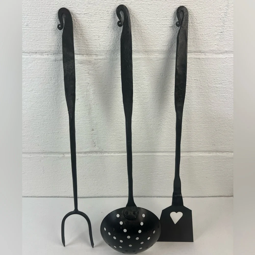 Hand forged lot of 4 kitchen tools